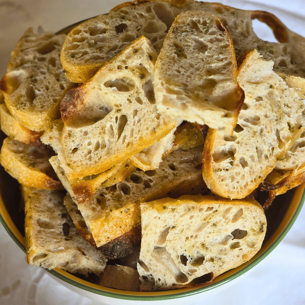 Focaccia til servering